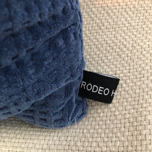 Rodeo Home Feather Throw Pillow, Navy Velvel - Picture 2 of 6